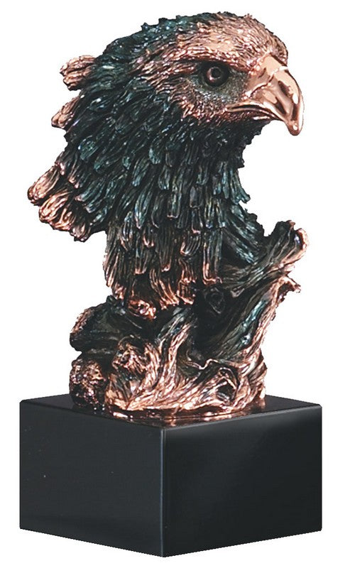 8.5" Bronze Eagle Head on Black Base