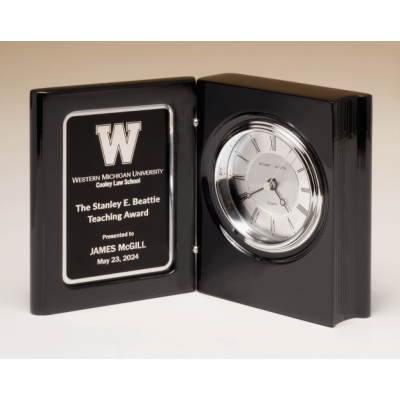 Black Piano Finish Book Clock