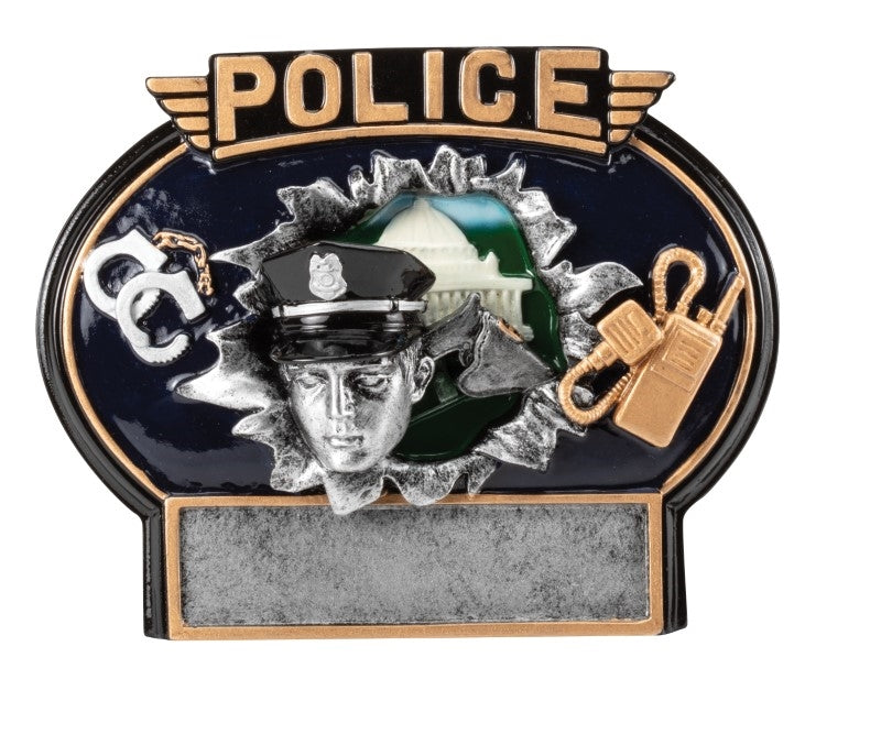 Burst Through Police Resin Wall Plaque Trophy