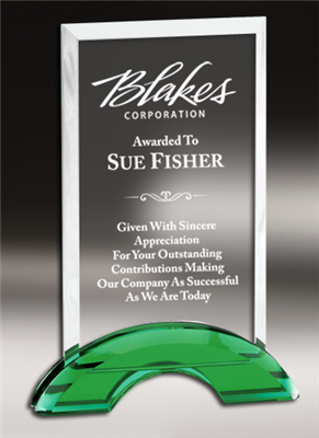 Billboard Crystal Award with Double Arc Base