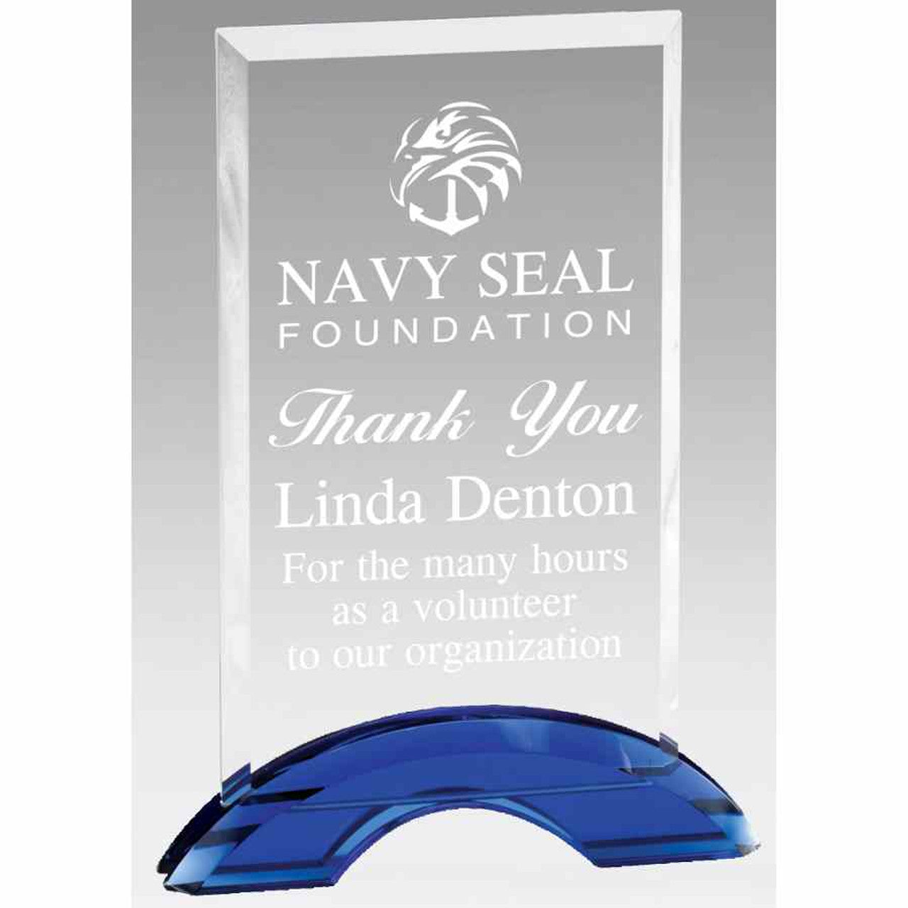 Billboard Crystal Award with Double Arc Base