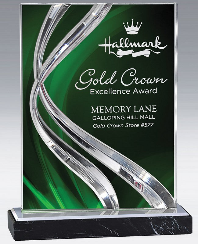 Swirl Acrylic Plaque on Base