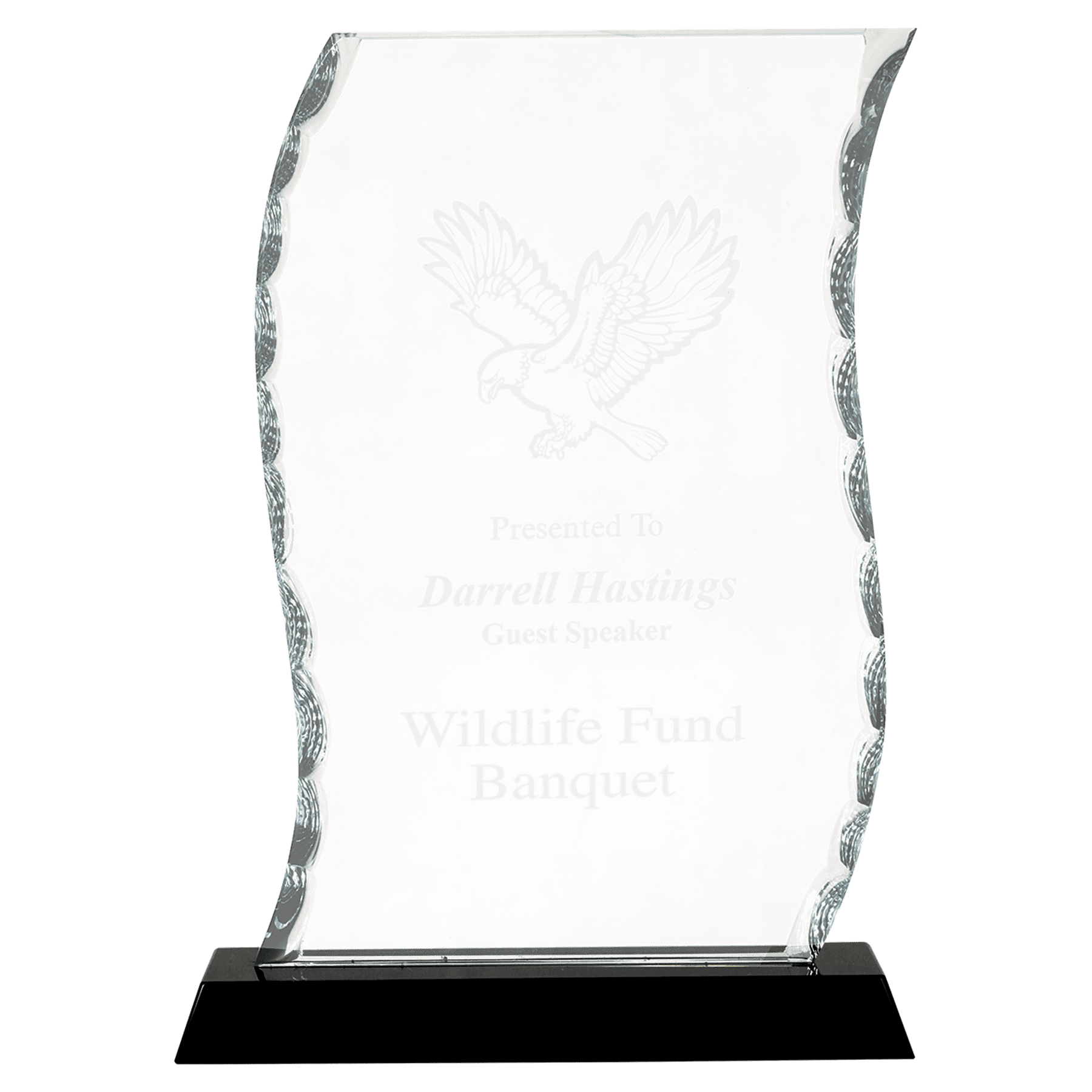 Scroll Facet Glass on Black Base