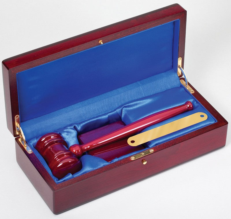 Rosewood Piano Finish Gavel Gift Box Set