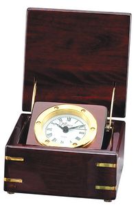 Captains Clock Encased In Cherrywood