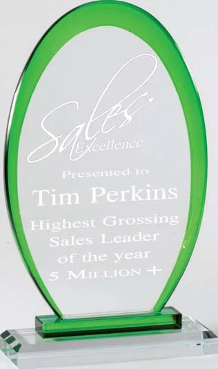 Premium Clear Glass Oval with Color Accents 8.25" X 5"