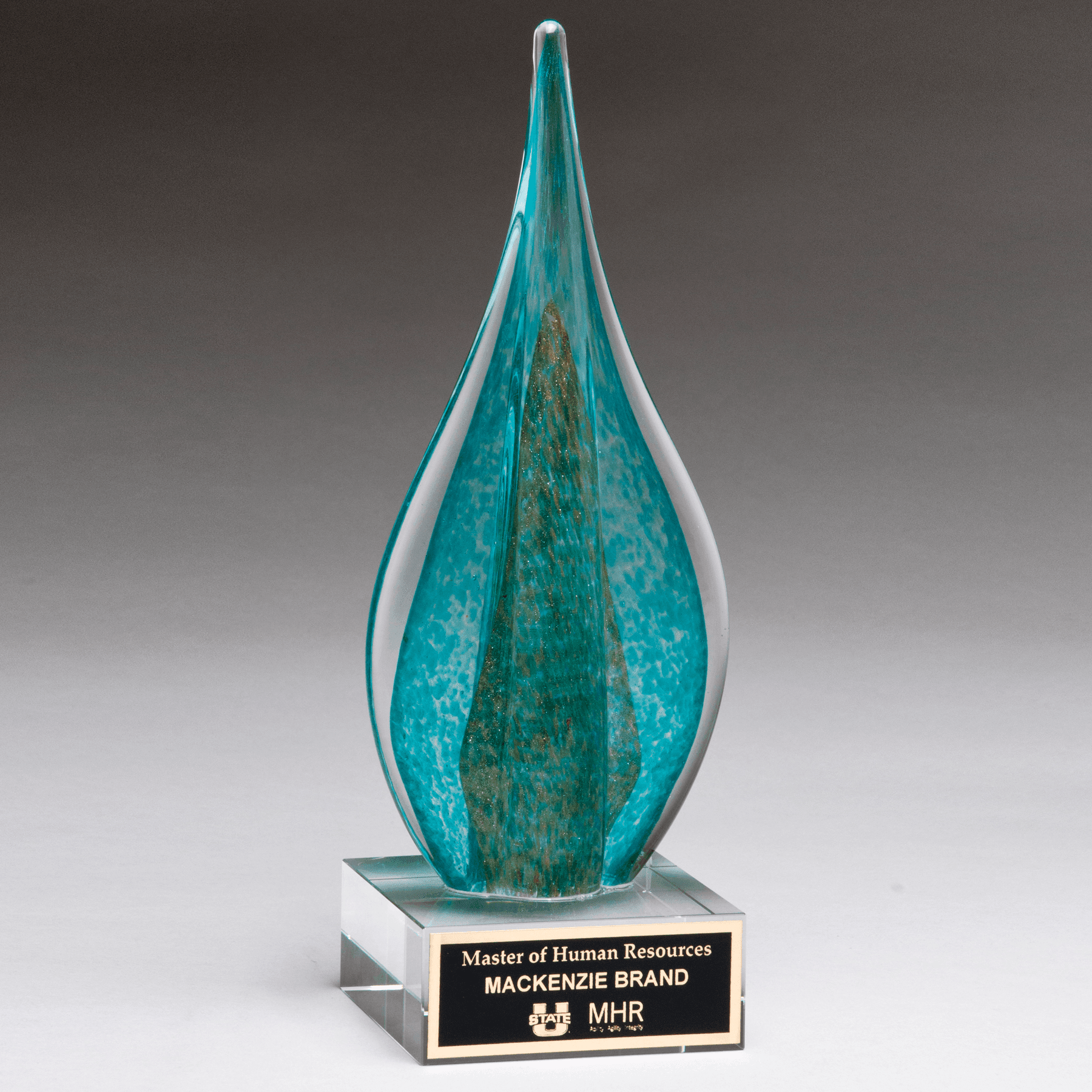 Teal and Gold Metallic Tear Drop