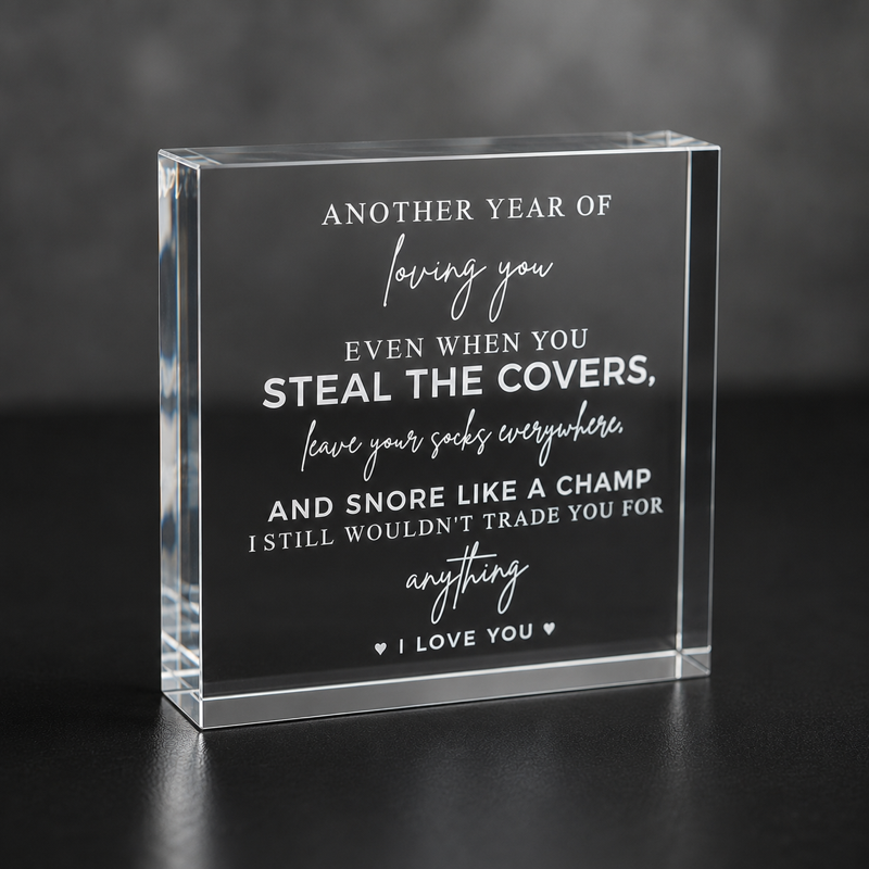 Laser Engraved Freestanding Acrylic Block