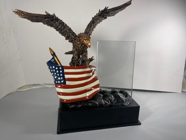 Liberty Eagle with Glass Plaque and Flag