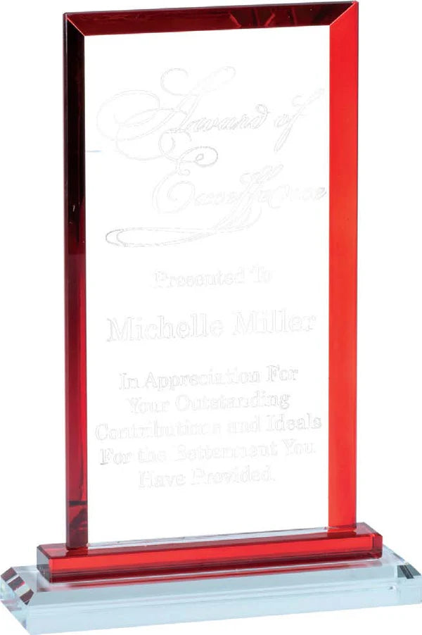 Premium Clear Glass Rectangle with Color Accents 8.25" X 5"
