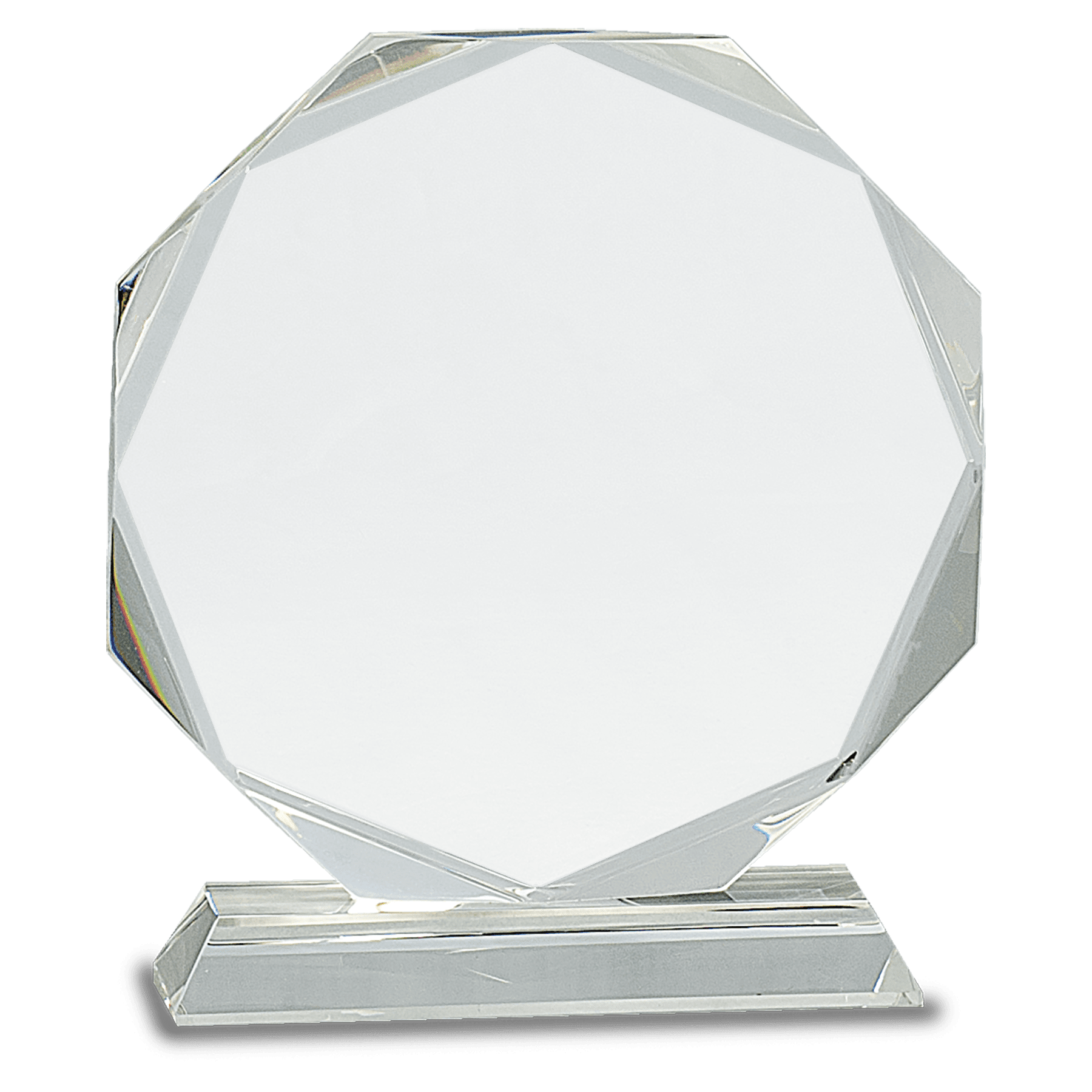 7 1/4" Clear Crystal Octagon on Pedestal Base