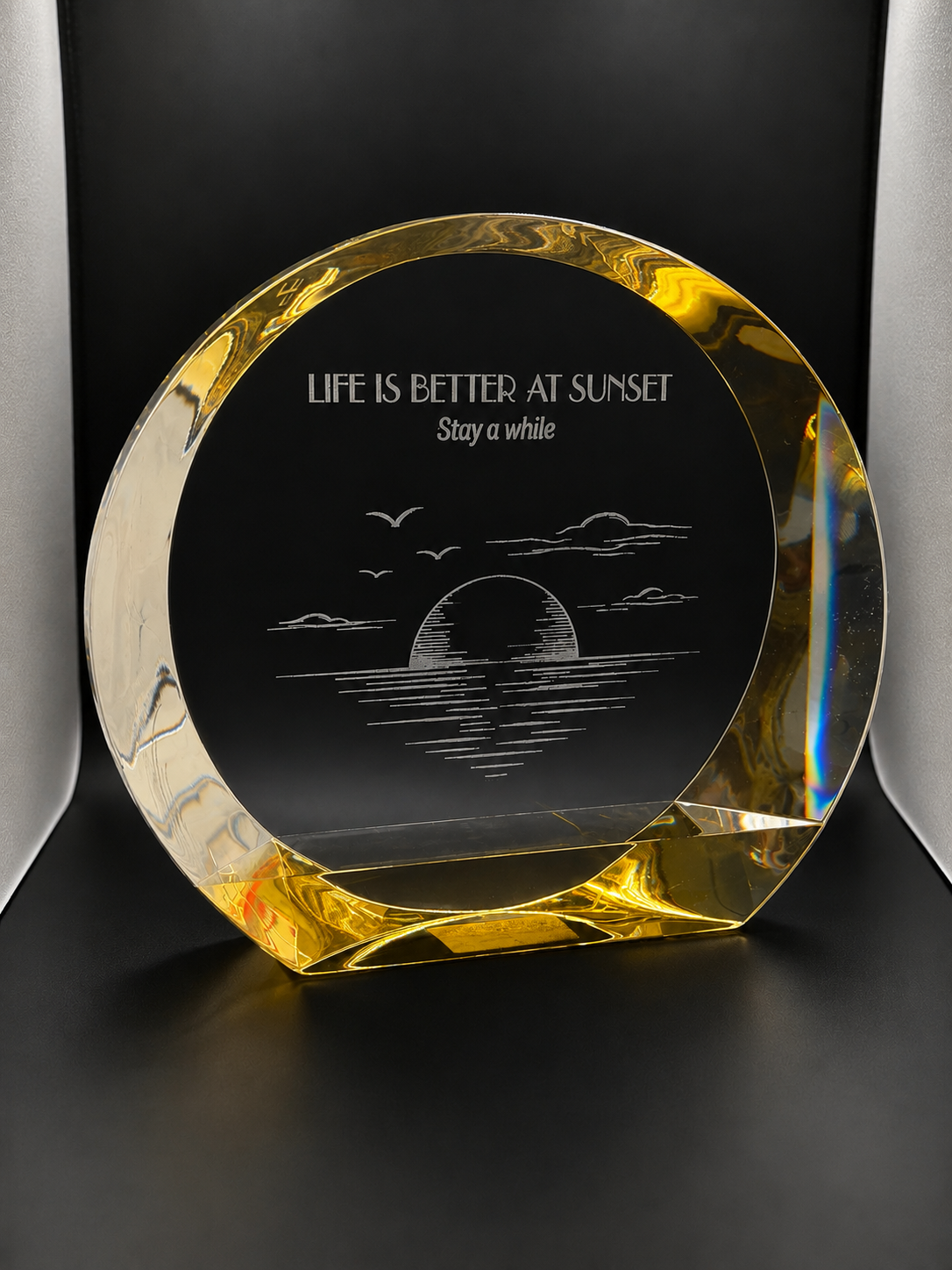 Golden Sunset Crystal Dome 6.5"