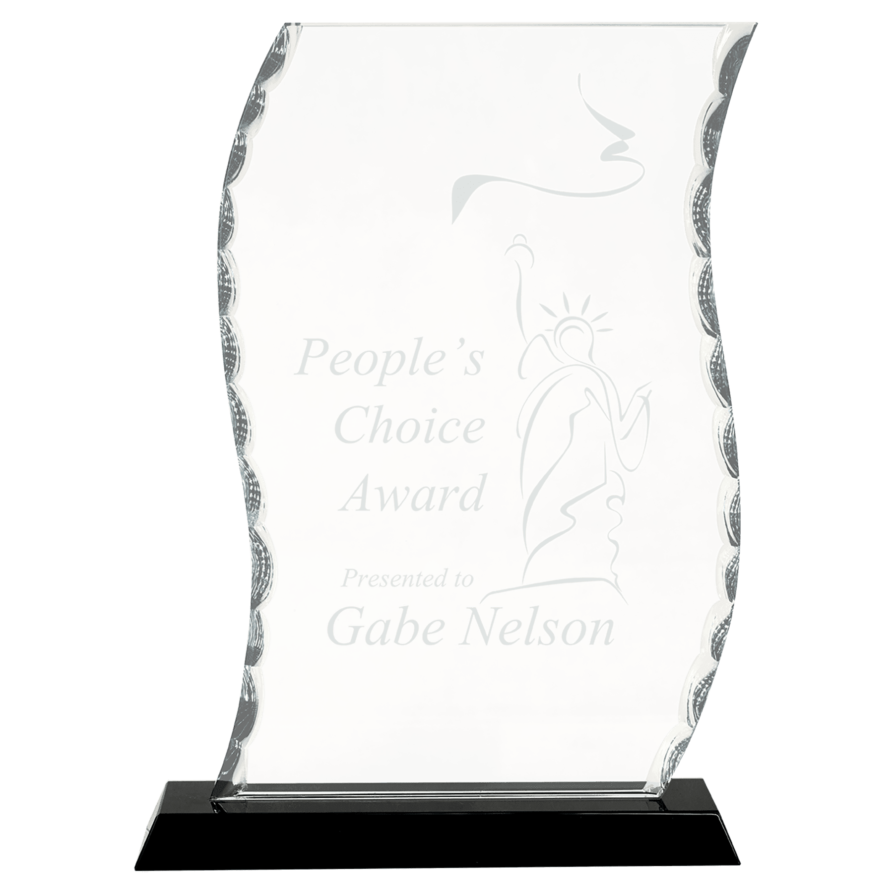Scroll Facet Glass on Black Base