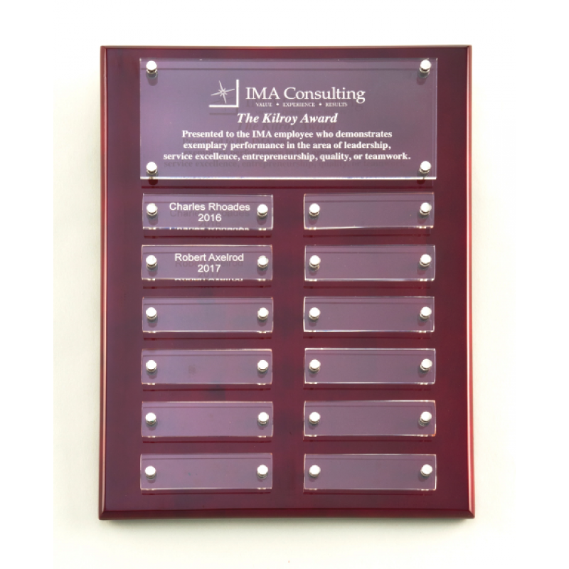 Rosewood High Gloss Perpetual Plaque with Acrylic Plates