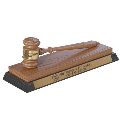 American Walnut 10 1/2" Gavel W/ Desk Stand