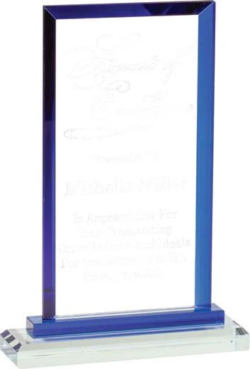 Premium Clear Glass Rectangle with Color Accents 8.25" X 5"