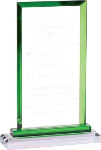Premium Clear Glass Rectangle with Color Accents 8.25" X 5"