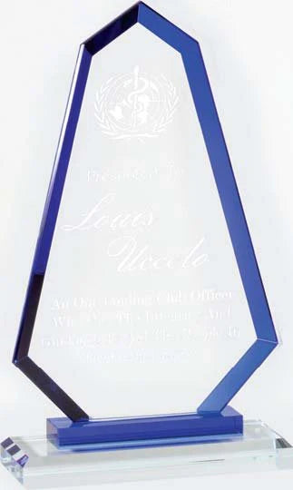 Premium Clear Glass Apex with Color Accents 8.25" X 5"