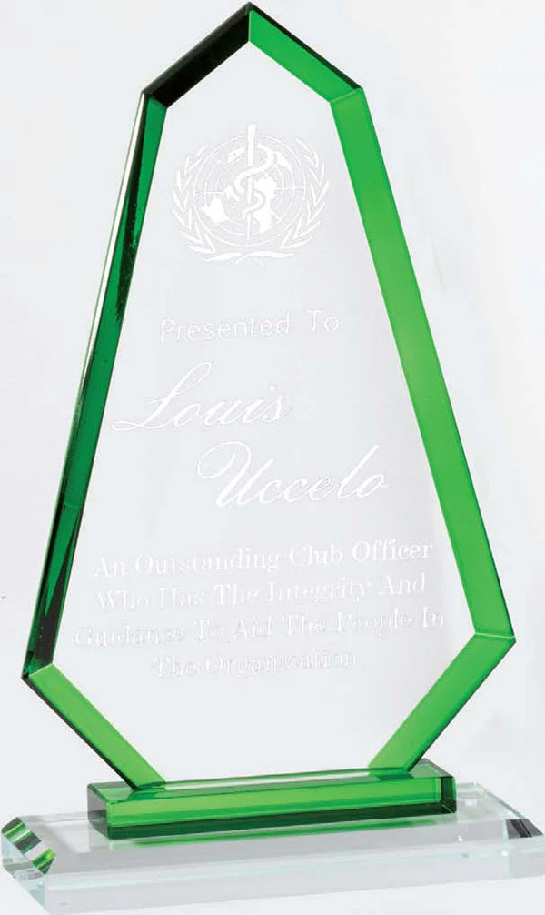 Premium Clear Glass Apex with Color Accents 8.25" X 5"