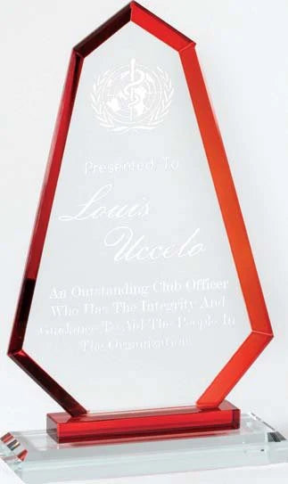 Premium Clear Glass Apex with Color Accents 8.25" X 5"