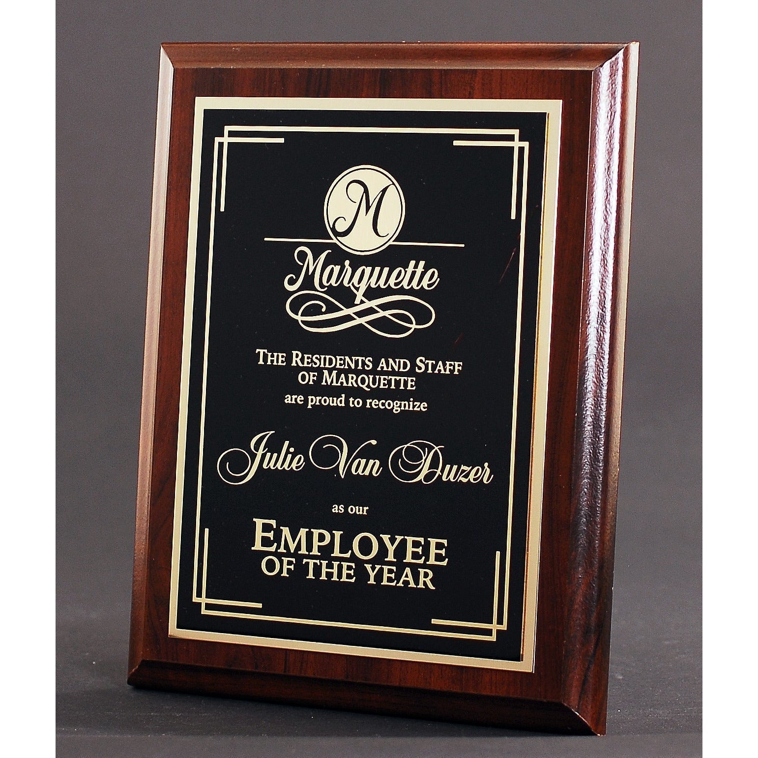 Executive Walnut Plaque with Plate