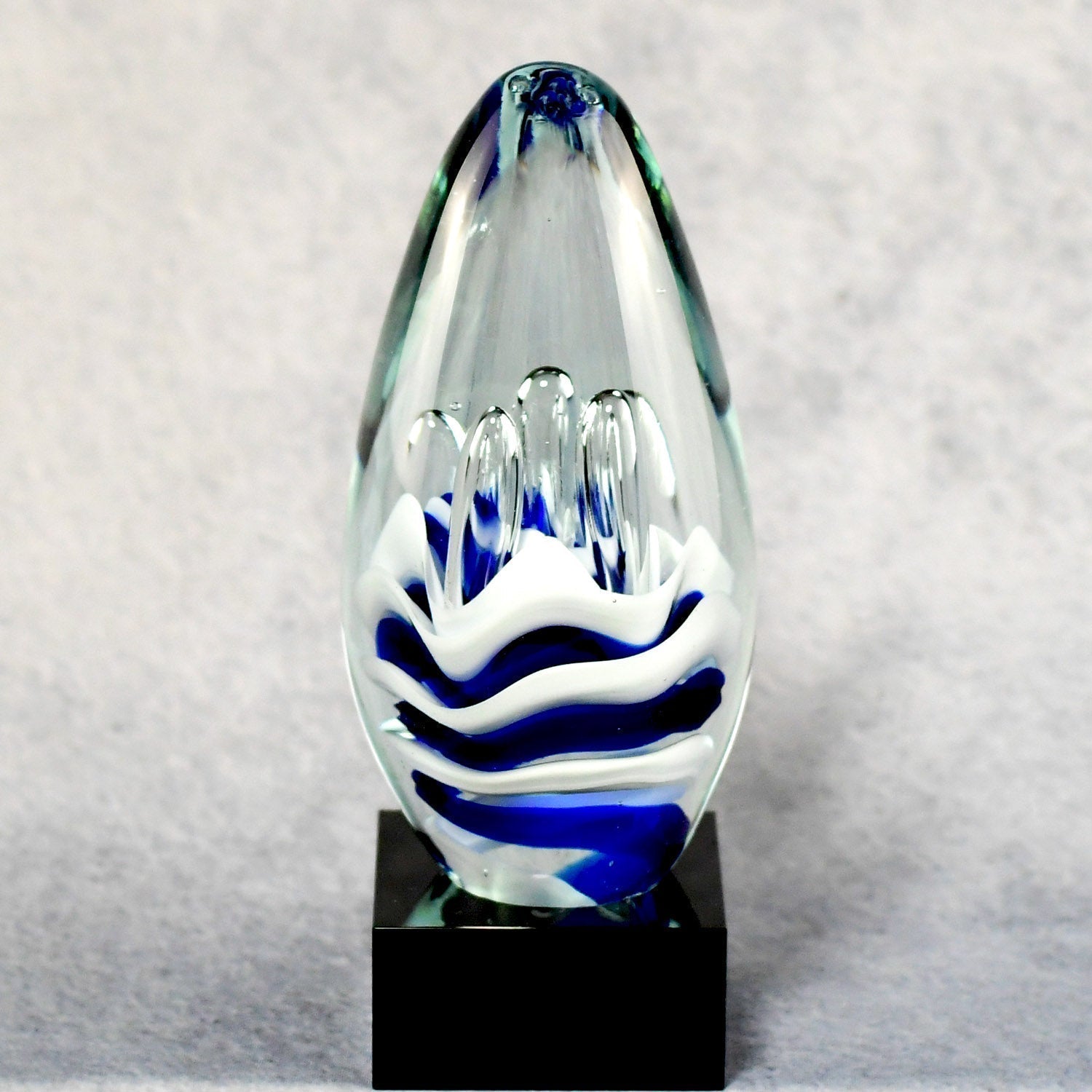 Blue and White Art Glass Egg